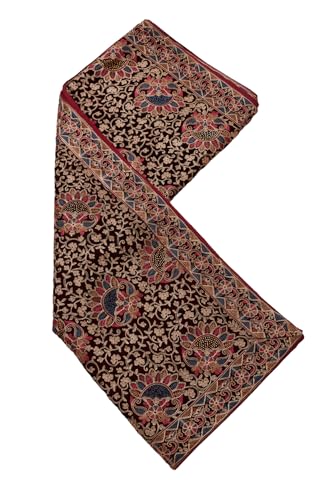 Soch Womens Maroon Velvet Embroidered Dupatta With Thread Work