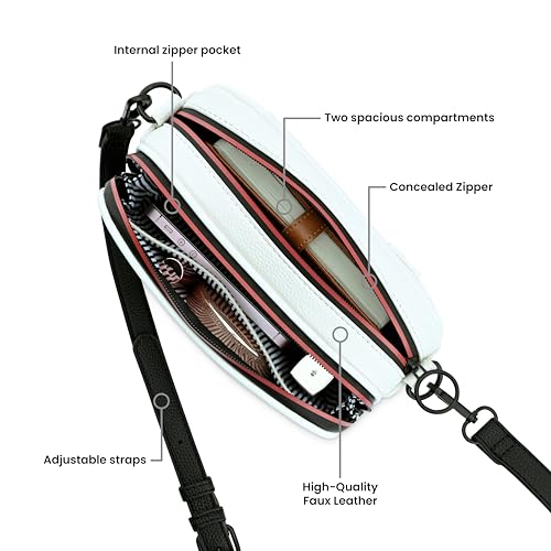 Fastrack Trendy Concealed Zipper Sling Bag | Faux-Leather Women's Handbags| Ladies Purse Handbag | Sling Bag for Casual Carry