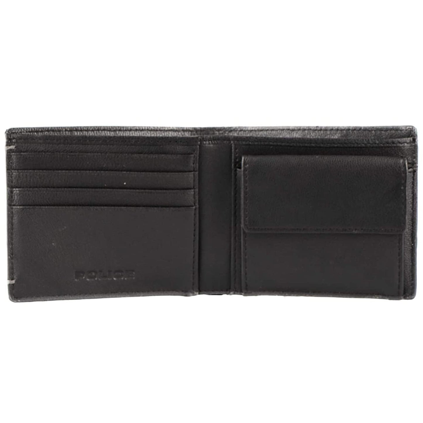 Police Men’s Genuine Leather Bi-Fold Wallet I Coin Pocket & Card Slots I Navy / Black_(B09NM7LB4Q) (Jet Black/Jet Navy)