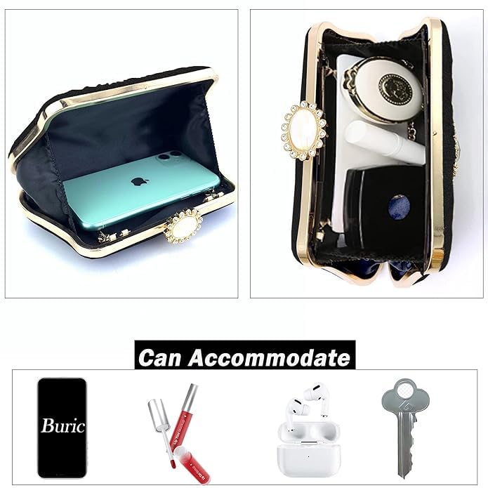 Mastyle® Pleated Handbag With Rhinestone Pattern And Beaded Finish For Women