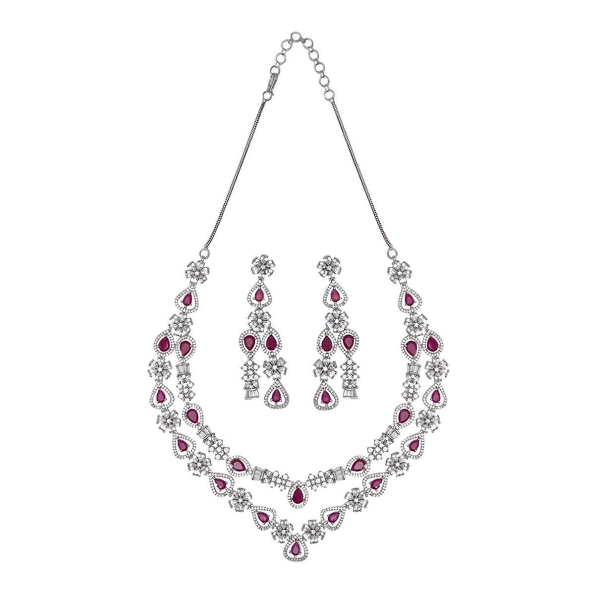 VOYLLA CZ Elegance Layered Necklace Set