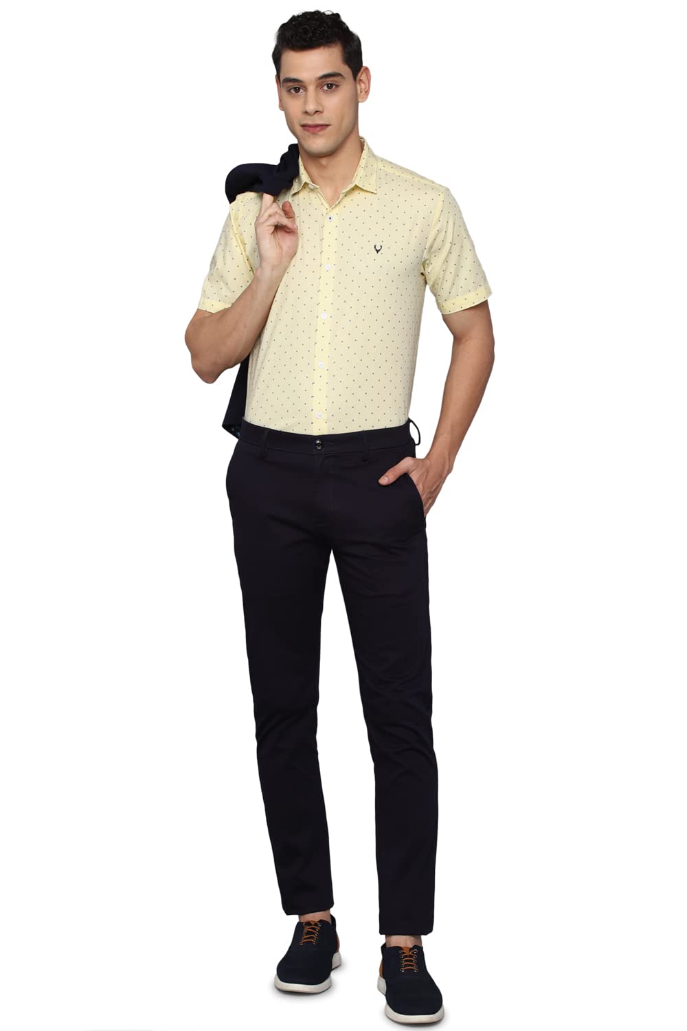 Allen Solly Men's Slim Fit Shirt (ASSHQSPFK02900_Yellow 40)