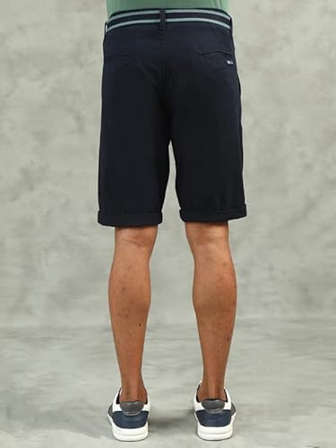 BEEVEE Men's Navy Regular Fit Solid Shorts