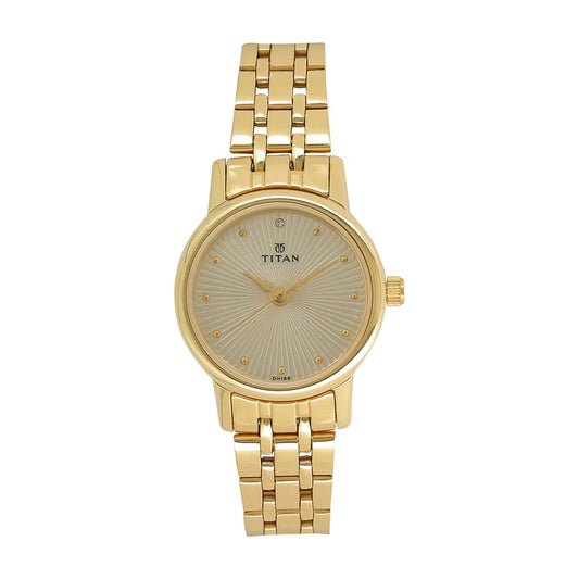 Titan Karishma Revive Analog Champagne Dial Women's Watch 2593YM01/NN2593YM01/NP2593YM01
