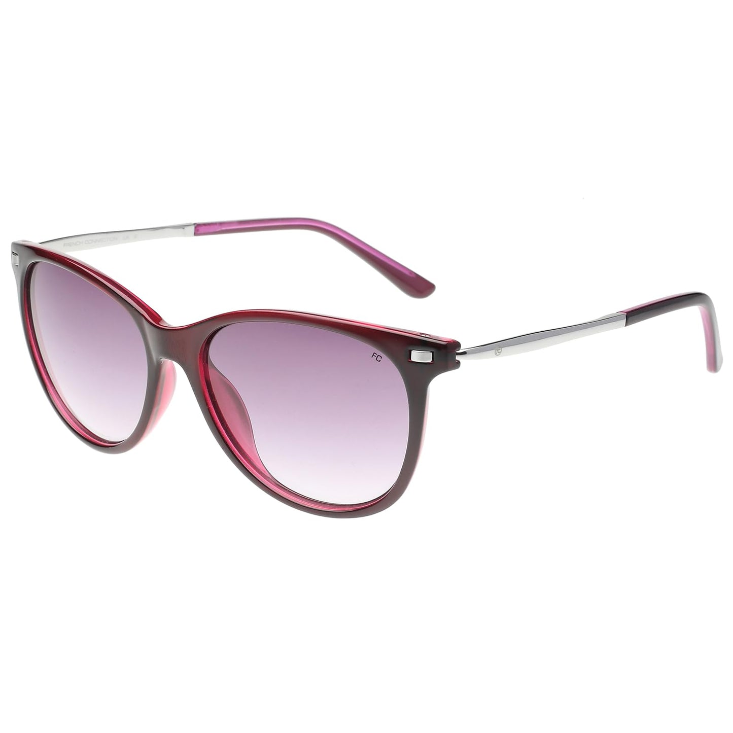 French Connection|Red Full Frame Cat-eye Sunglasses|100% UV Protected (Uv 400) Purple Gradient Faded Lens|Women's|Medium|FC 7617 C2 54 S