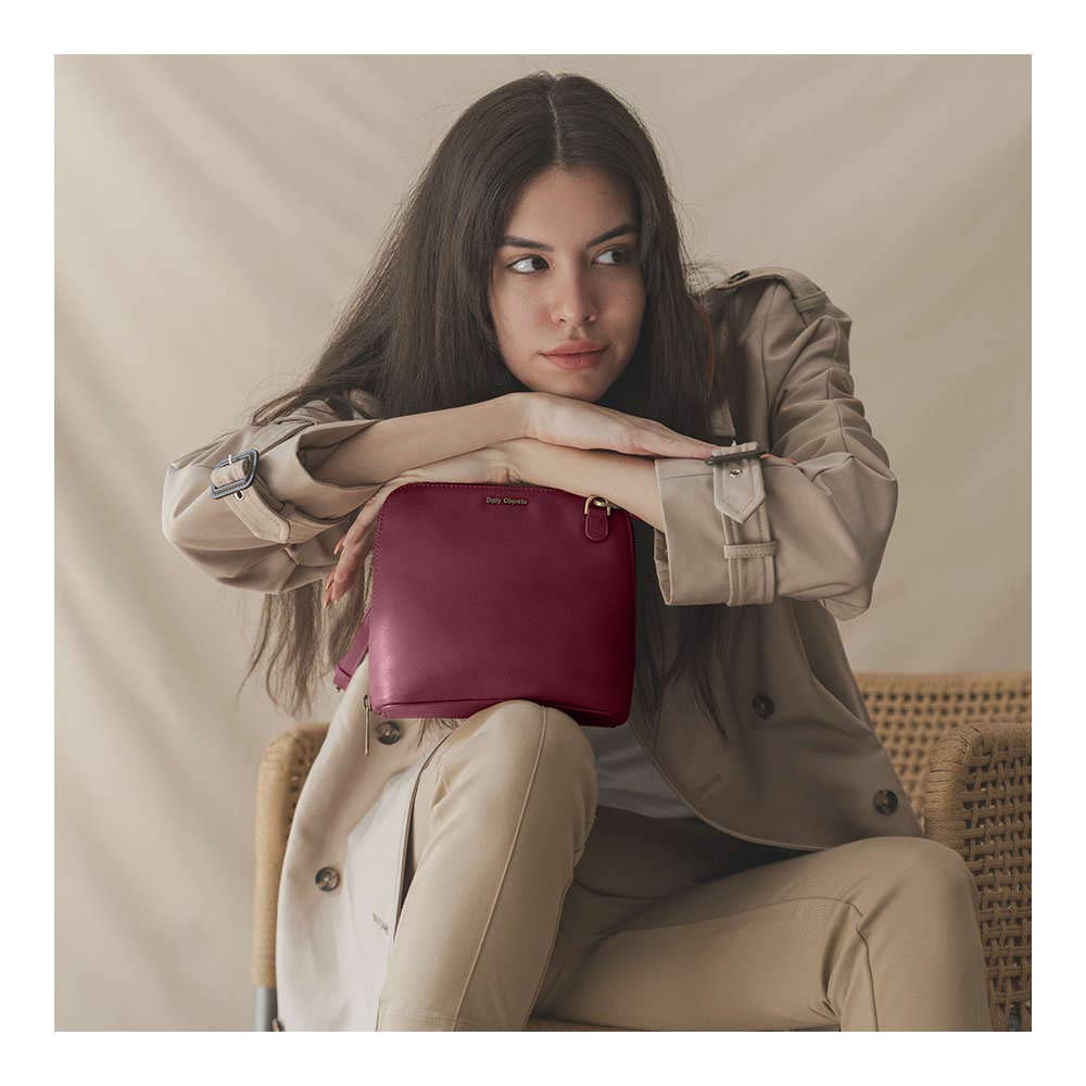 DailyObjects Trapeze Sling Crossbody Bag for Girls and Women | Made with Durable Vegan Leather Material | Carefully Handcrafted | Zip Closure | Adjustable and Detachable Straps | Multicolor