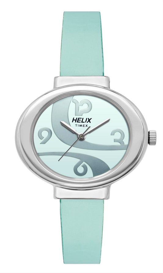 helix Leather Analog Blue Dial Women's Watch-Tw039Hl01, Band_Black