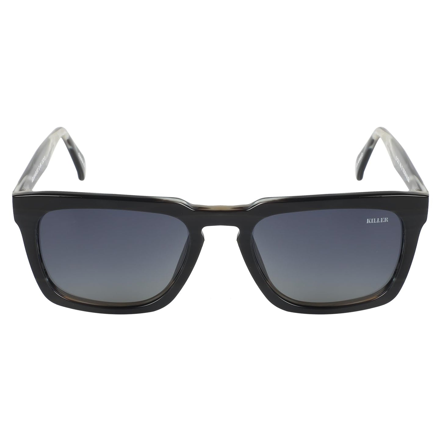 KILLER Unisex Sunglass - Square Shaped Polycarbonate Lens Sunglasses For Men & Women, Boys & Girls, Color - Frame - Black, Lens - Grey