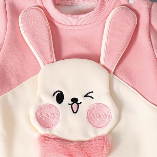 Hopscotch Girls Full Sleeves White Rabbit Ear Detail Bodysuit For Ages (12-18 Months)