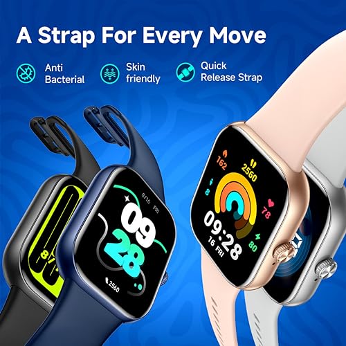 Redmi Move Smartwatch | 1.85" AMOLED (390×450, 600 nits) | Bluetooth Calling | 140+ Sports | 24×7 HR & SPO₂ | AOD | Up to 14-Day Battery | HyperOS (Black Drift Strap)