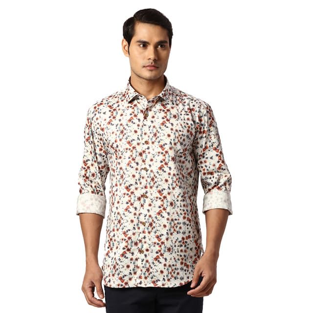 Park Avenue Slim Fit Grey Casual Shirt for Men - SaumyasStore