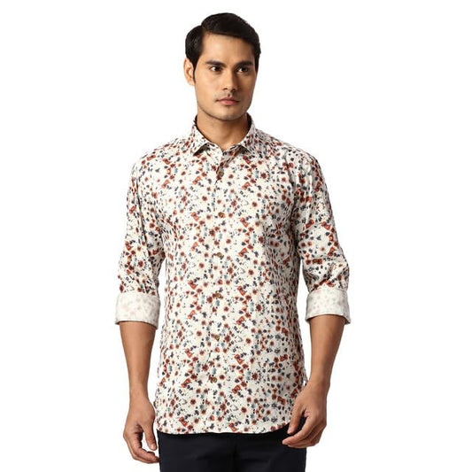 Park Avenue Slim Fit Grey Casual Shirt for Men - SaumyasStore