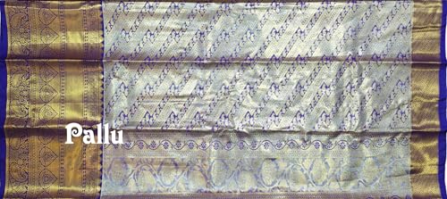 VFCollections Women's Kanchipuram Silk Pure Pattu Sarees With Blouse (VFC631-1)