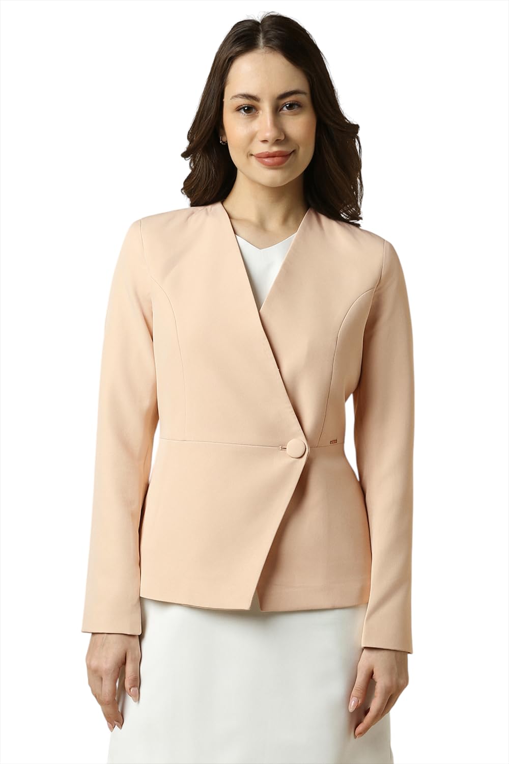 Allen Solly Women's Blazer (AHBZWRGFI19090_Beige