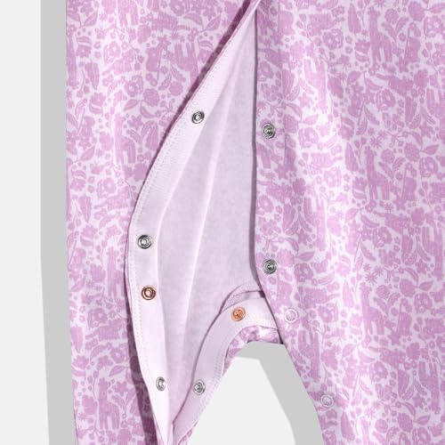 Mothercare Girls Printed Full Sleeves Sleepsuit - Purple