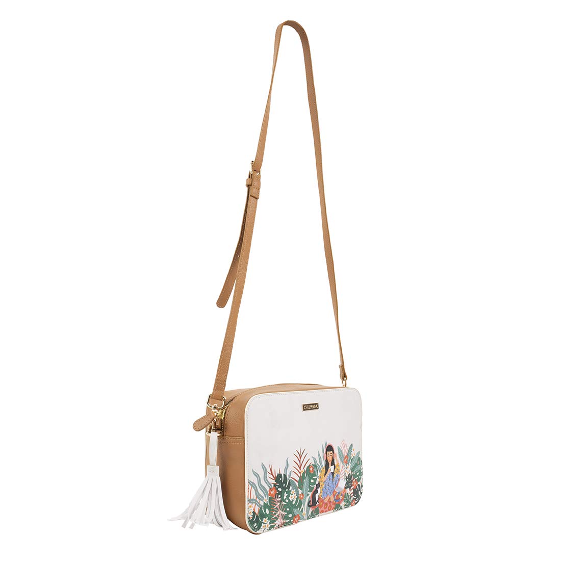 Chumbak Crossbody Sling Bag for Women | Stylish Printed Canvas Box Sling bag | Multipurpose Daily use Bag for Office/College/Travel