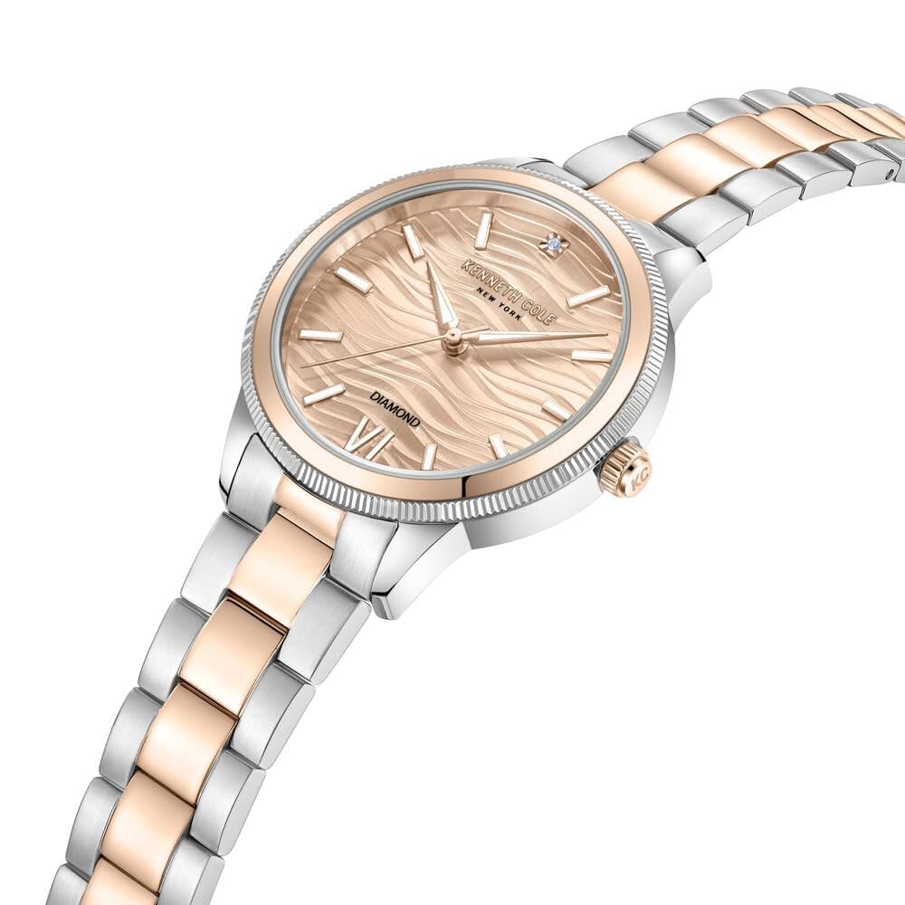 Kenneth Cole Quartz Analog Pink dial Stainless Steel Strap Watch for Women-KCWLG0017704LD