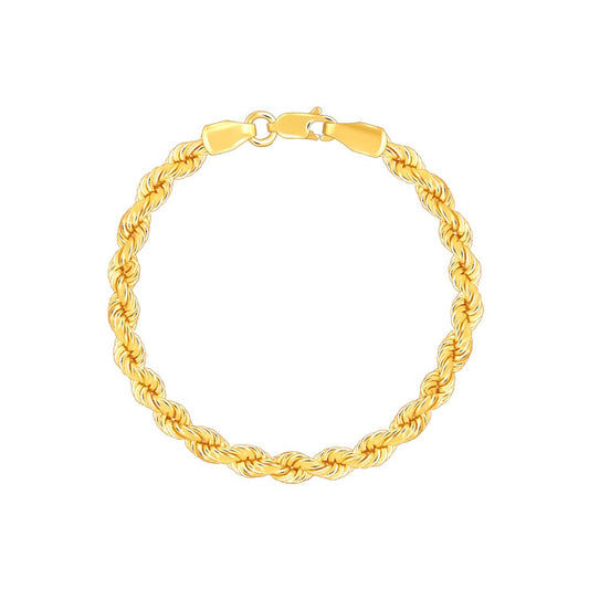 GIVA 925 Silver Golden Rope Bracelet For Him, Adjustable |Gifts for Men & Boys | With Certificate of Authenticity and 925 Stamp | 6 Months Warranty