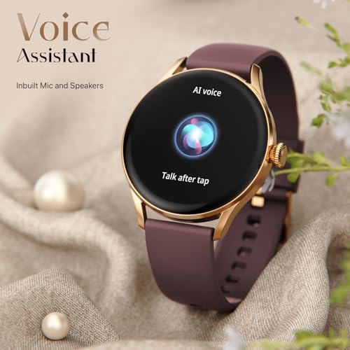 Fire-Boltt Glitz Women Smart Watch with 1.19” AMOLED Display, Bluetooth Calling, Rotating Crown, Always On Display, 1000 Nits Brightness, IP68 Waterproof Mocha Brown