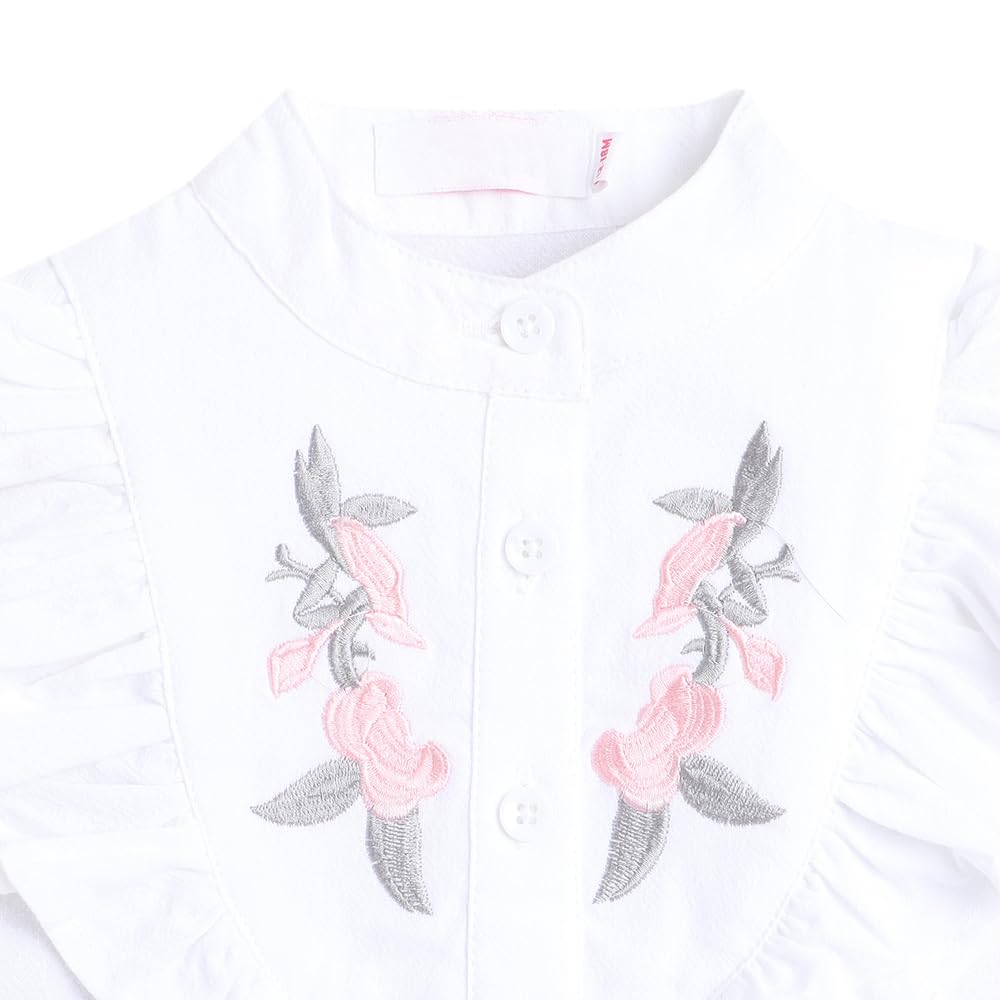 Hopscotch Girls Floral Print Blouse And Shorts Set In White Color For Ages 18-24 Months (MTQ-3056728)