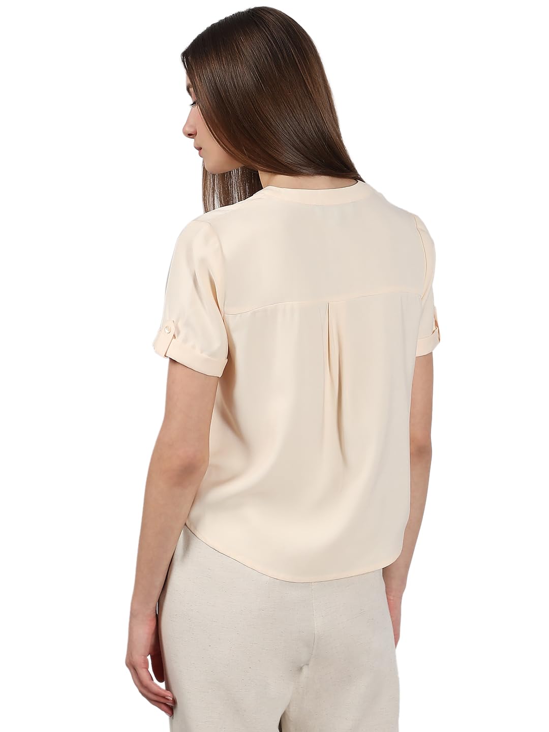 VERO MODA Women's Regular Fit Beige Top