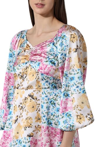 ONLY Women Printed Polyester Above Knee Multicolor Tiered Dress