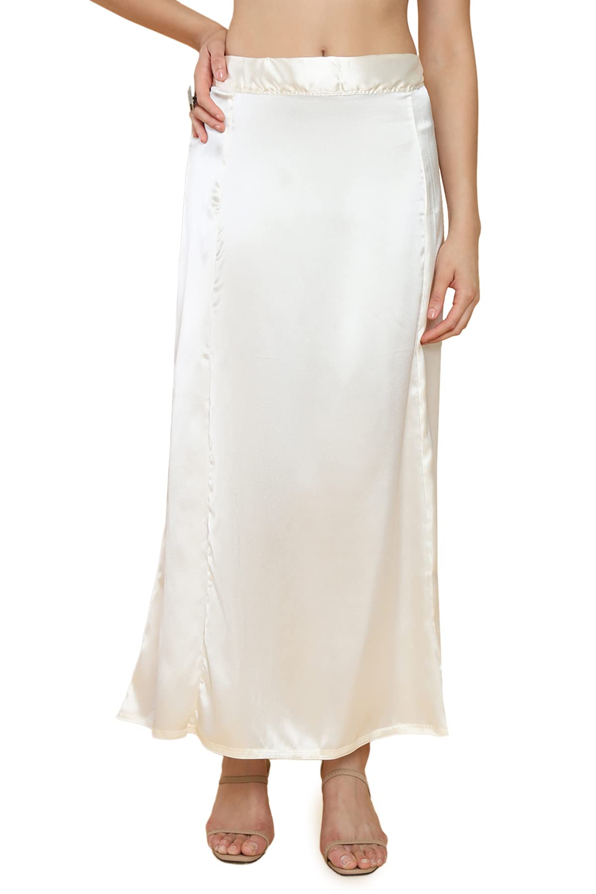 Soch Women Off White Satin Solid Petticoat
