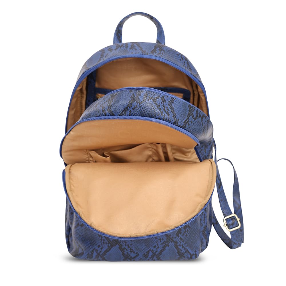 Caprese Cosmos Casual Backpack, Medium | Fashion Backpack for Women with Adjustable Strap & Secure Zip Closure | Spacious, Versatile for Everyday Outings and Travel (Blue)