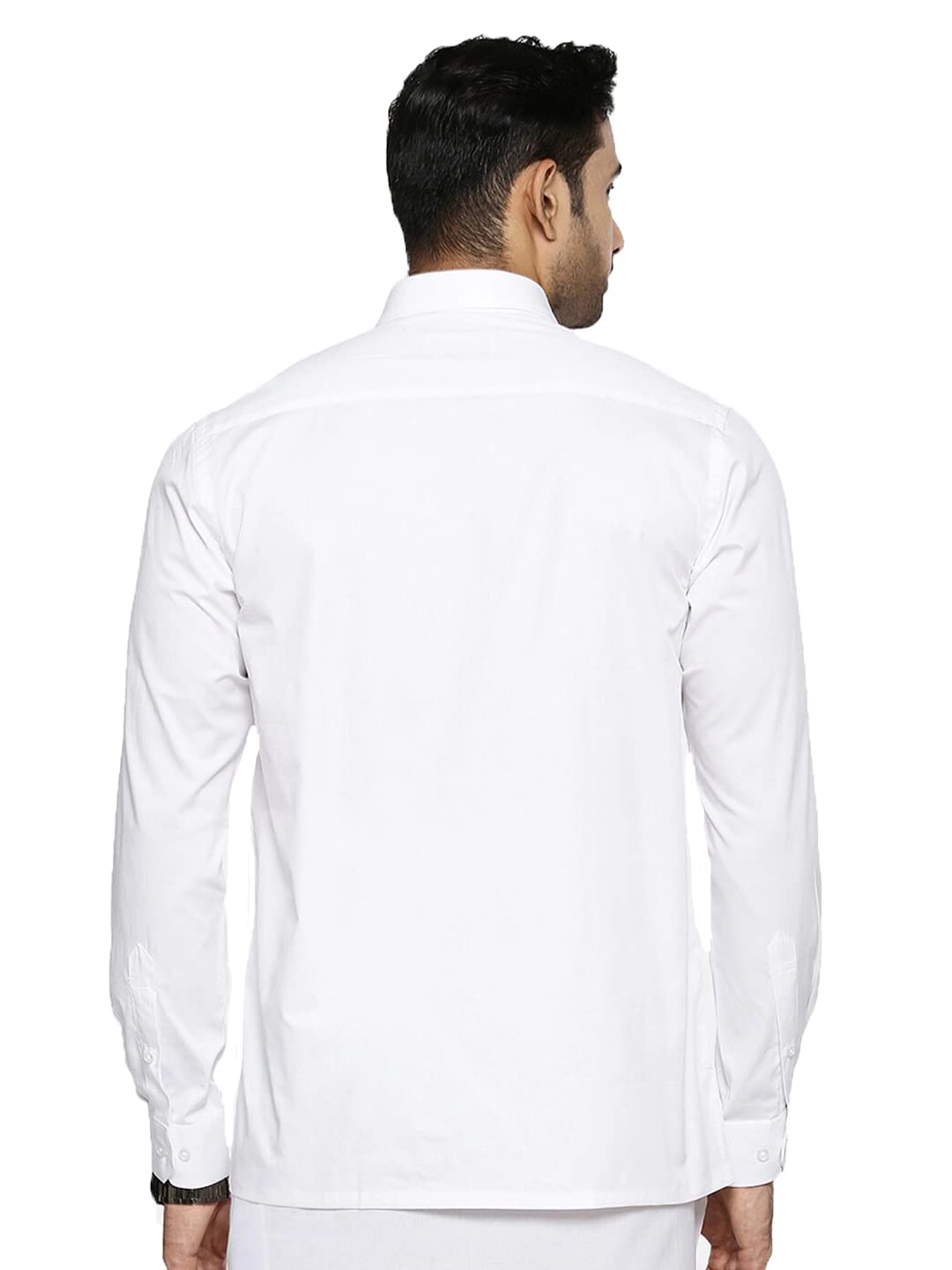 RAMRAJ COTTON Mens Cotton Solid White Full Sleeve Shirt (42;White)