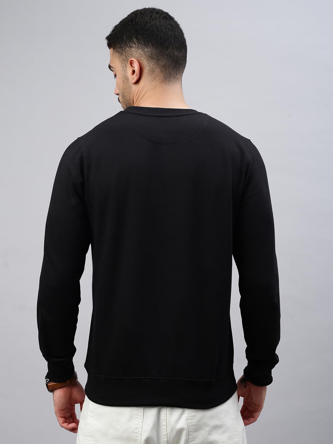 Lux Cozi Men's Cotton Crew Neck Full Sleeve Sweatshirt_COZI_3131_Sweatshirt_BLK_XL_1PC