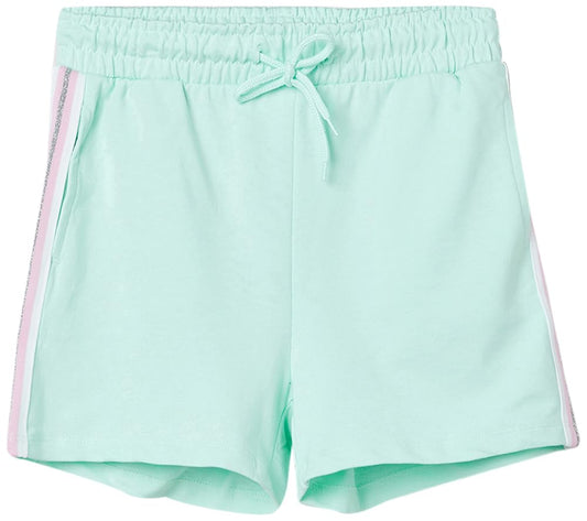 Max Girls Side Paneled Shorts,Aqua,8-9Y