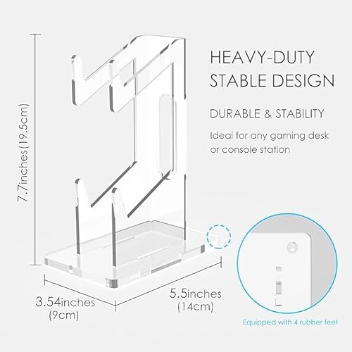OOPZ Dual game pad Controller Holder Gaming Accessories, Suitable for Almost All Controllers, Controller Stand for Xbox ONE PS4 PS5 STEAM PC (Crystal Clear)