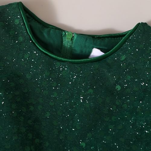Hopscotch Girls Green Short Sleeves Sequin Bodice Peplum Party Dress for Age (3-4 Years)