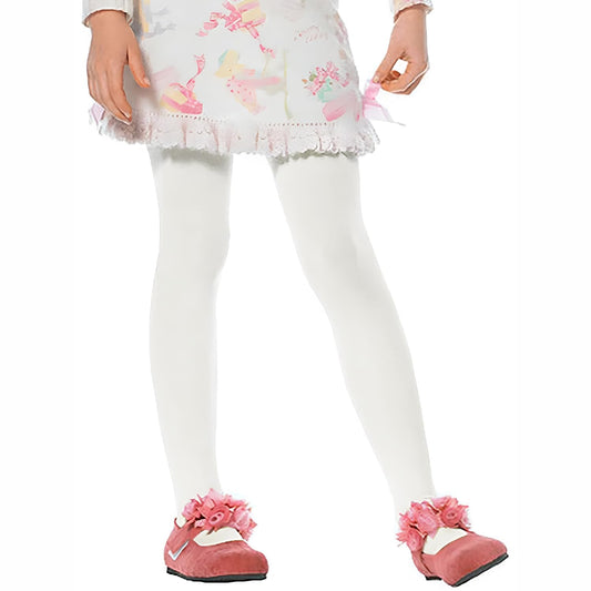 BODYCARE Girl's Cotton Spandex Tights, Made with Breathable, Anti Odour & Moisture Absorbent Combed Cotton, Ideal for Ballet/Dancing/Everyday Activity- Off White