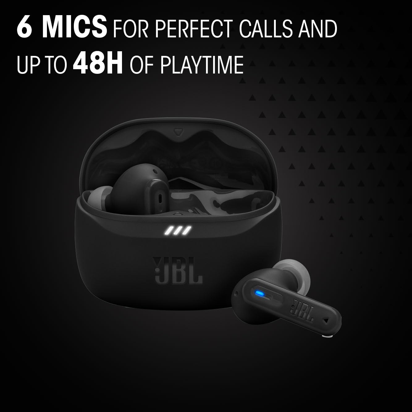JBL New Launch Tune Beam 2 TWS, ANC Earbuds, 48Hr Playtime,Dual Connect, Ambient Aware, Relax Mode, Customized EQ with Headphones App, 6 Mics for Clear Calls, Spatial Sound, Personi-Fi 3.0 (Black)