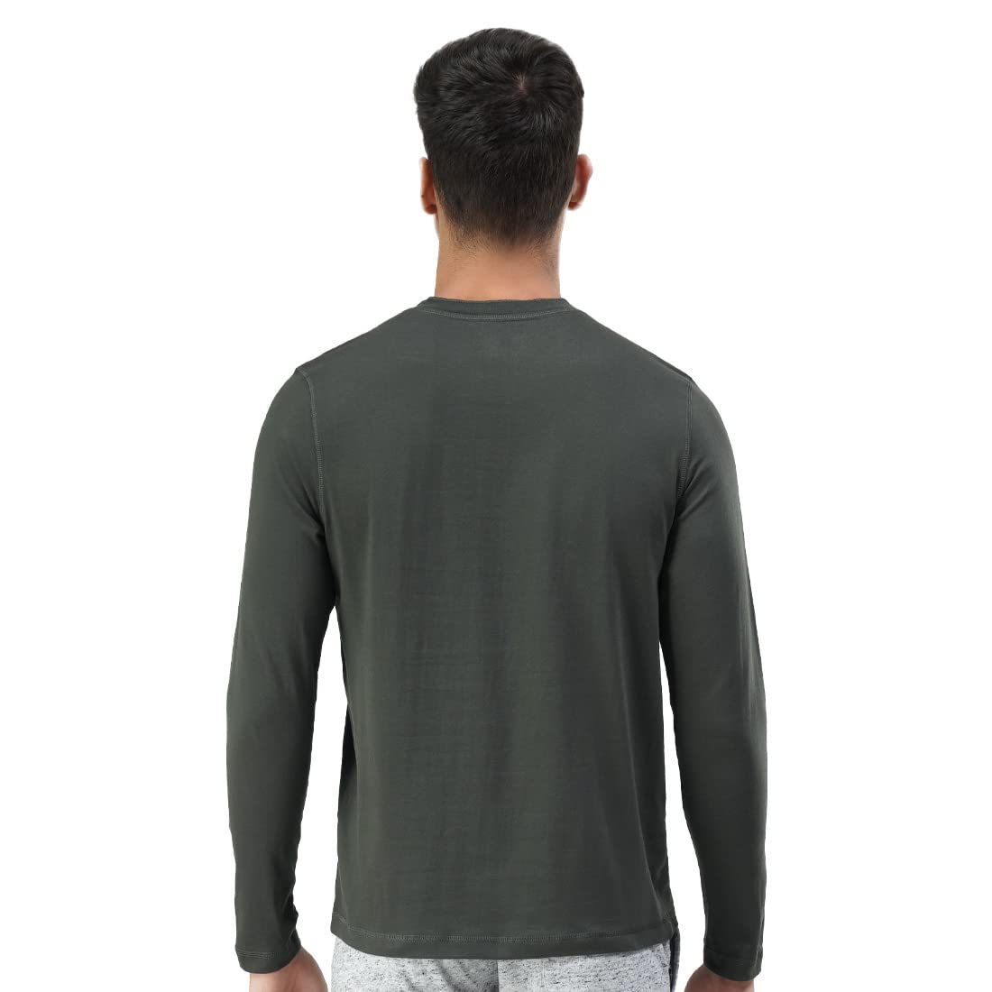 U.S. POLO ASSN. Men Comfort Fit Heathered Cotton I655 Regular Fit T-Shirt - Pack of 1 (Olive L)