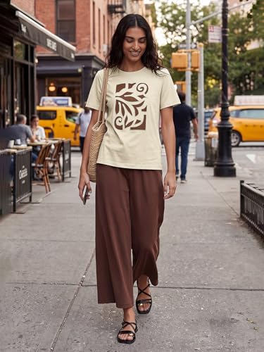 Max Women Embroidered T-Shirt (Beige_XXL)