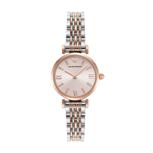 Emporio Armani Stainless Steel Analog Pink Dial Women Watch-Ar11223, Multi-Color Band