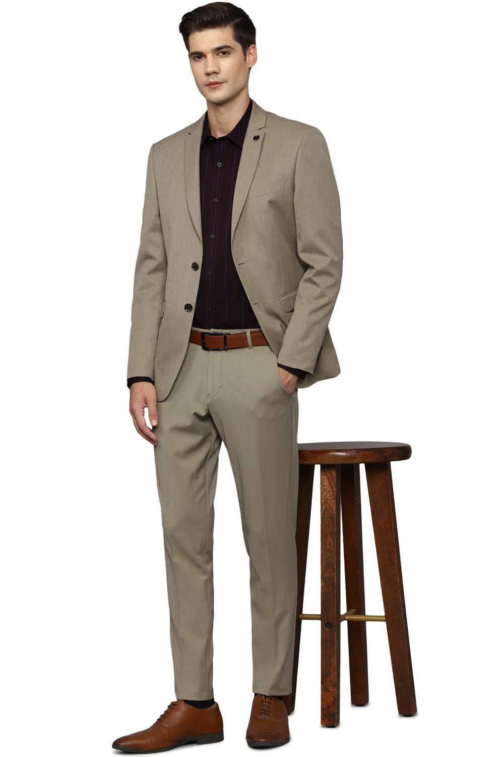 Allen Solly Men's Blazer (ASBZMSLF407773_Khaki