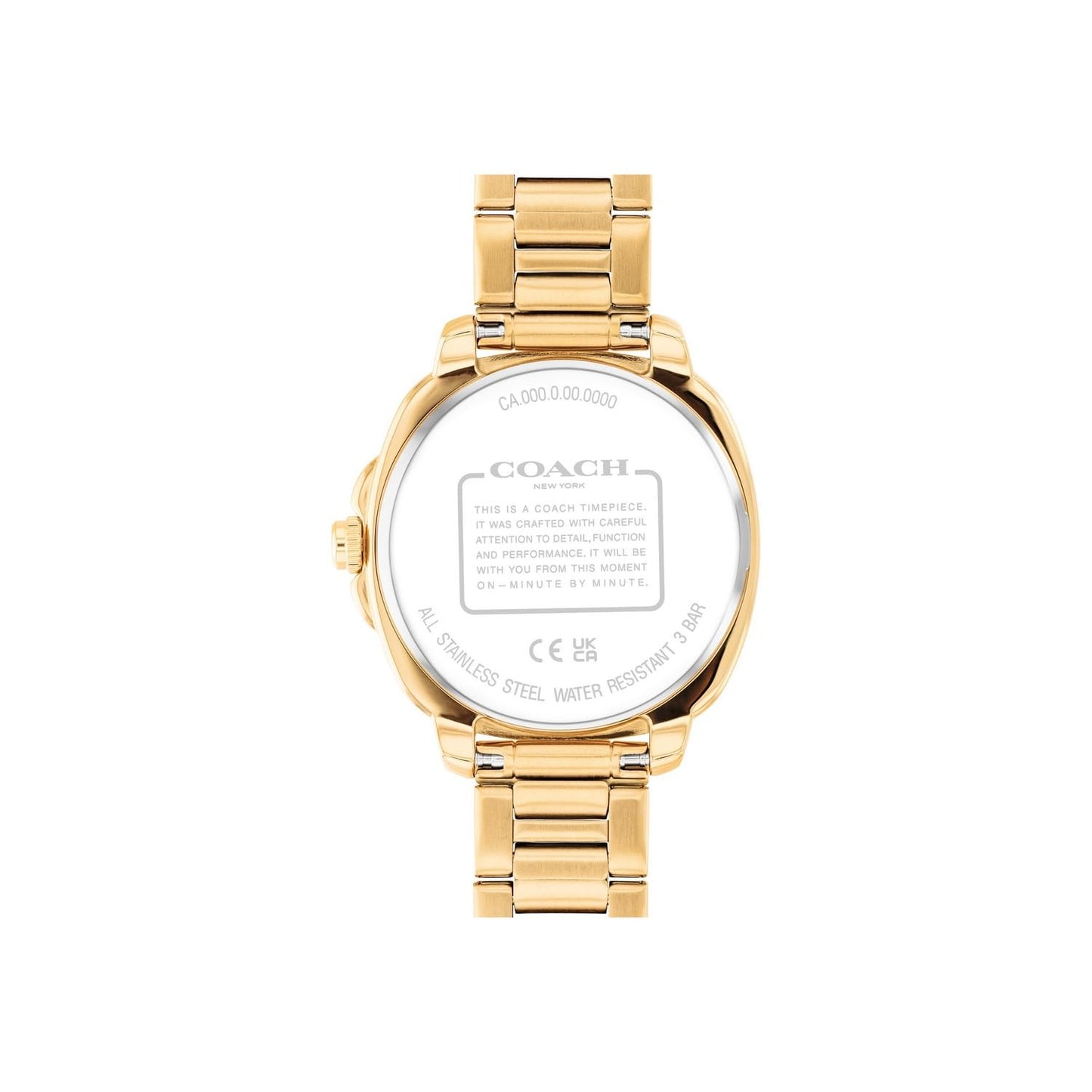 Coach Kitt Qtz Basic Champagne Tonneau Dial Women's Watch|Ionic Plated Thin Gold Steel Material|Gold Color Band - 14504468
