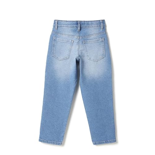 United Colors of Benetton Embroidered Mom Fit Poodle Denim Jeans