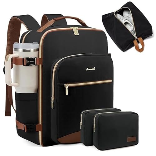 HEERMAX Large Travel Backpack Carry Bag for Men & Women ? Multi-Compartment Luggage Bag with Shoe Compartment, Laptop Sleeve & Bottle Holder,Travel Bag for Office, Gym & Trips