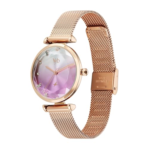 Fastrack Vyb Aura Quartz Analog Silver & Pink Dial Watch for Women