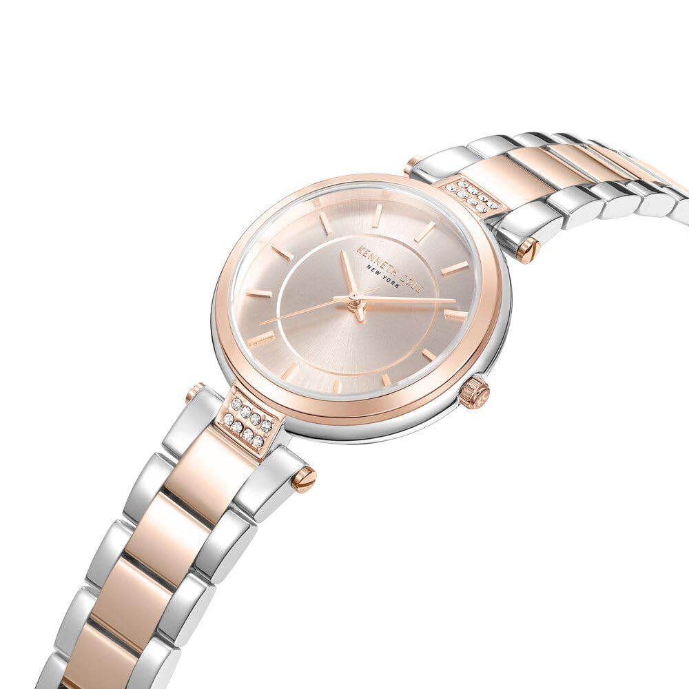Kenneth Cole Quartz Analog Rose Gold Dial Two Toned Stainless Steel Strap Watch for Women-KCWLG0026701LD