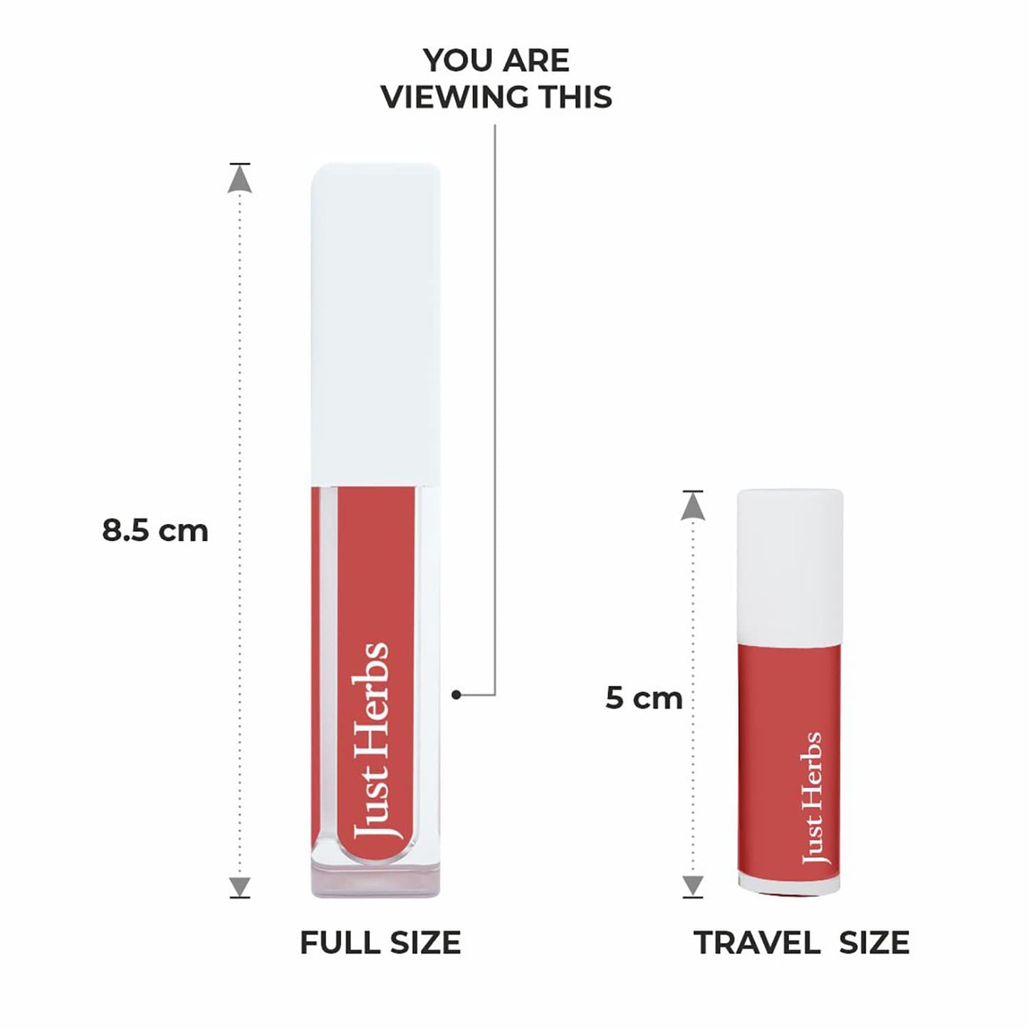 Just Herbs Ayurvedic Creamy Matte Long Lasting Liquid Lipstick, Lightweight & Hydrating Lip Colour with Liquorice & Sweet Almond Oil - Liquorice Brown