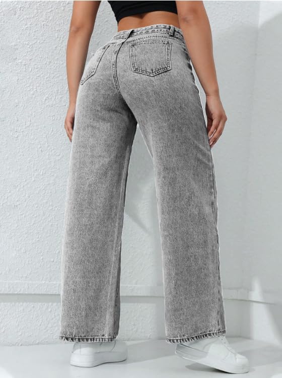 Ben Martin Baggy Jeans for Women || Women,s Loose Jean Pants || Oversized Jean's for Women's || Wide Leg Jean,s for Woman || Casual Jins for Woman's || Loose Jin Pant for Woman,s Grey 01-30