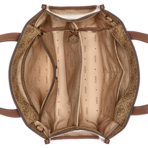 Guess Women's Latte Logo/Brown Printed Tote| Ladies Purse Handbags | Gift For Ladies