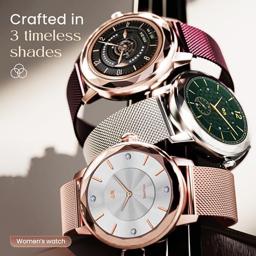 GOBOULT Newly Launched Alora Smart Watch 1.19'' AMOLED Display, BT Calling, Rotating Bezel, 150+Watchfaces, 800 Nits Brightness, AI Voice Assistant, SpO2 Monitoring, 120+ Sports Mode (Red Wine)