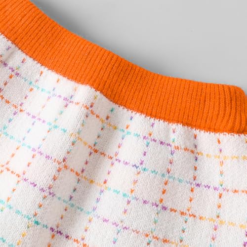 Hopscotch Girls White Full Sleeves 2-Pc Checkered Skirt Set For Age (18-24 Months)