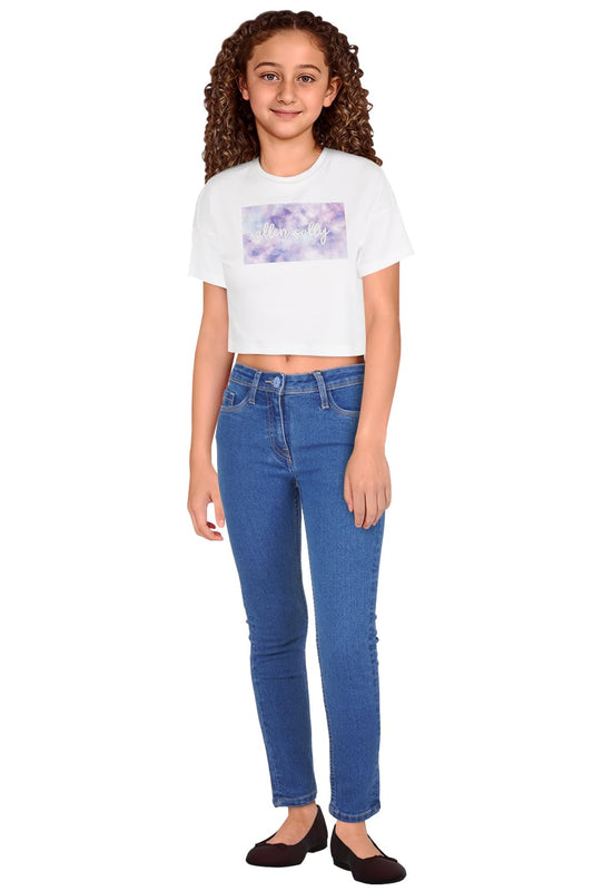 Allen Solly Girl's Regular Jeans (AGDNCSLBF95289_Blue